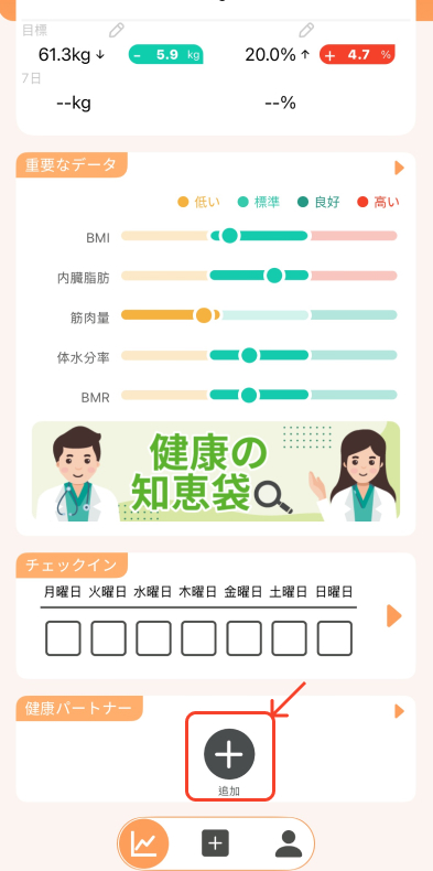 健康パートナーを追加する